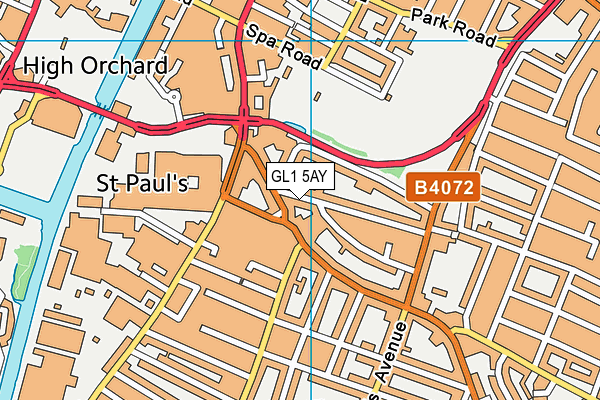 GL1 5AY map - OS VectorMap District (Ordnance Survey)