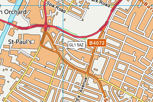 GL1 5AZ map - OS VectorMap District (Ordnance Survey)