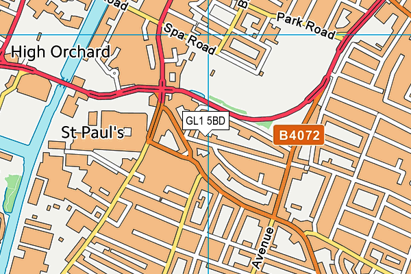 St Paul's Church of England Primary School map (GL1 5BD) - OS VectorMap District (Ordnance Survey)