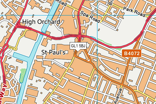 GL1 5BJ map - OS VectorMap District (Ordnance Survey)