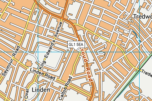 GL1 5EA map - OS VectorMap District (Ordnance Survey)