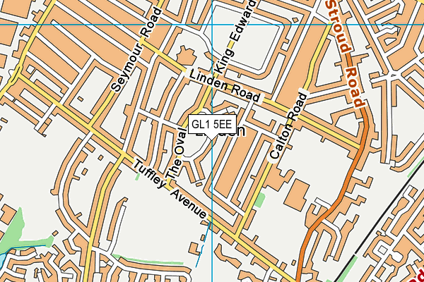 The Oval map (GL1 5EE) - OS VectorMap District (Ordnance Survey)