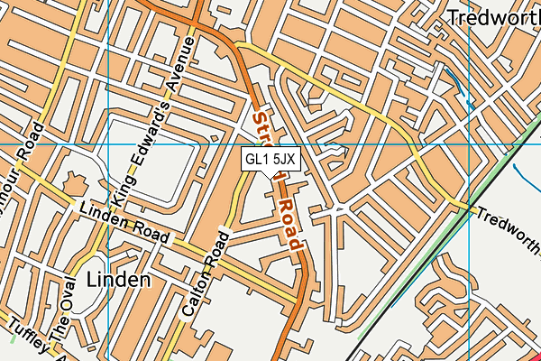 GL1 5JX map - OS VectorMap District (Ordnance Survey)