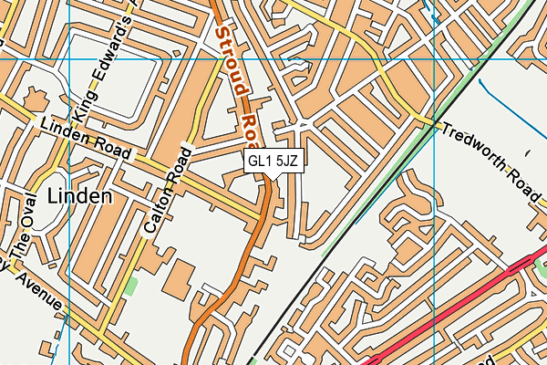 GL1 5JZ map - OS VectorMap District (Ordnance Survey)