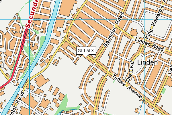 GL1 5LX map - OS VectorMap District (Ordnance Survey)