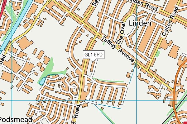 GL1 5PD map - OS VectorMap District (Ordnance Survey)