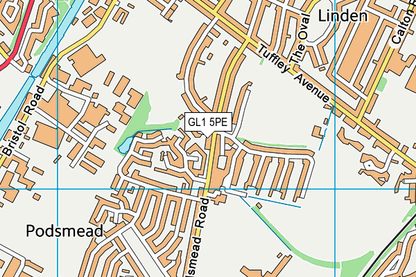 GL1 5PE map - OS VectorMap District (Ordnance Survey)