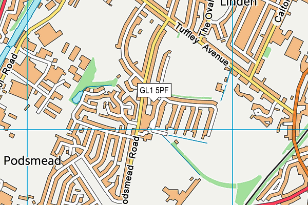 GL1 5PF map - OS VectorMap District (Ordnance Survey)