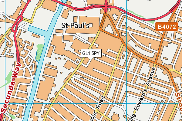 GL1 5PY map - OS VectorMap District (Ordnance Survey)