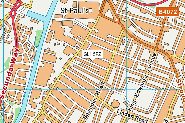 GL1 5PZ map - OS VectorMap District (Ordnance Survey)