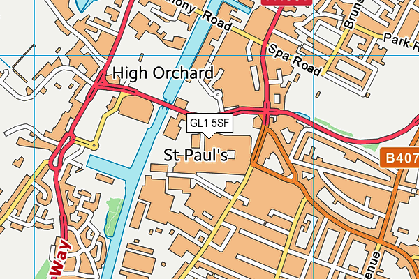 GL1 5SF map - OS VectorMap District (Ordnance Survey)