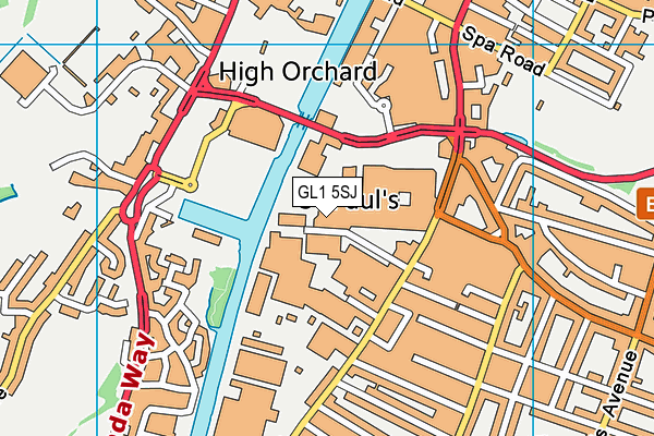 GL1 5SJ map - OS VectorMap District (Ordnance Survey)