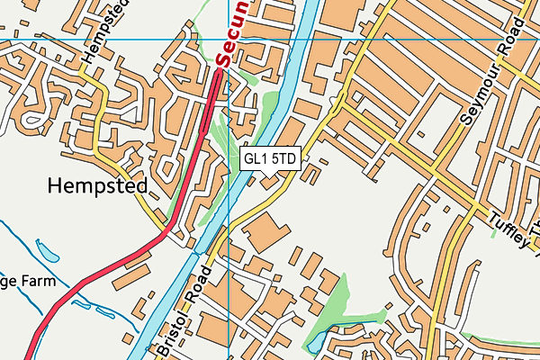 GL1 5TD map - OS VectorMap District (Ordnance Survey)