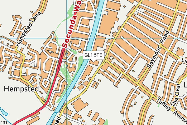 GL1 5TE map - OS VectorMap District (Ordnance Survey)