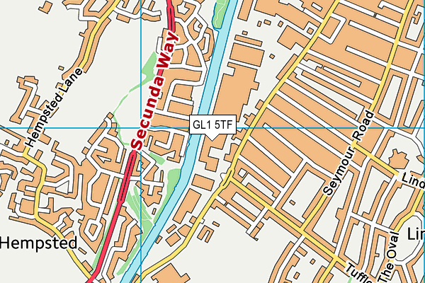 GL1 5TF map - OS VectorMap District (Ordnance Survey)