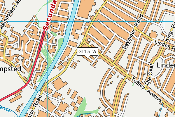GL1 5TW map - OS VectorMap District (Ordnance Survey)
