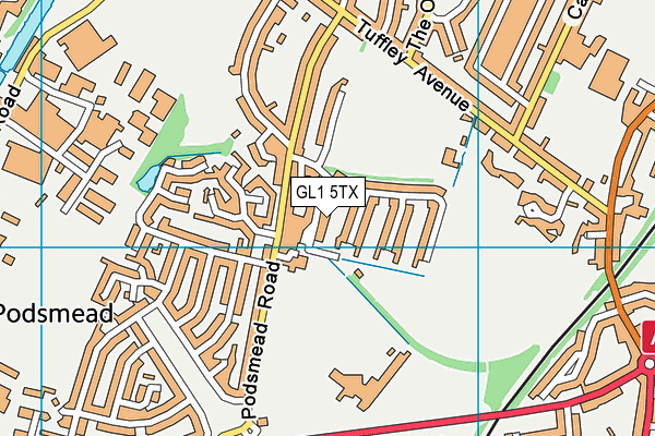 GL1 5TX map - OS VectorMap District (Ordnance Survey)