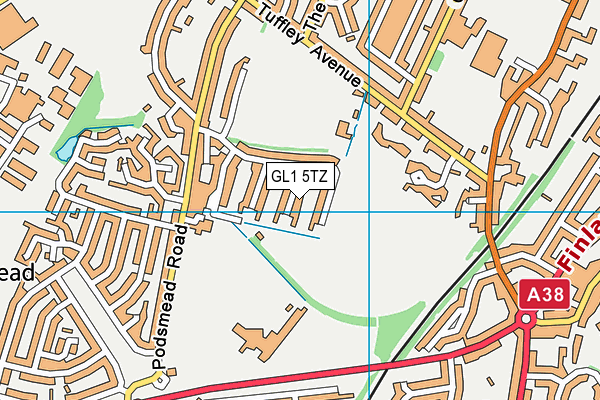 GL1 5TZ map - OS VectorMap District (Ordnance Survey)