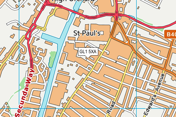 GL1 5XA map - OS VectorMap District (Ordnance Survey)