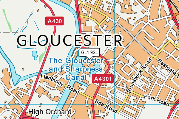 GL1 9SL map - OS VectorMap District (Ordnance Survey)