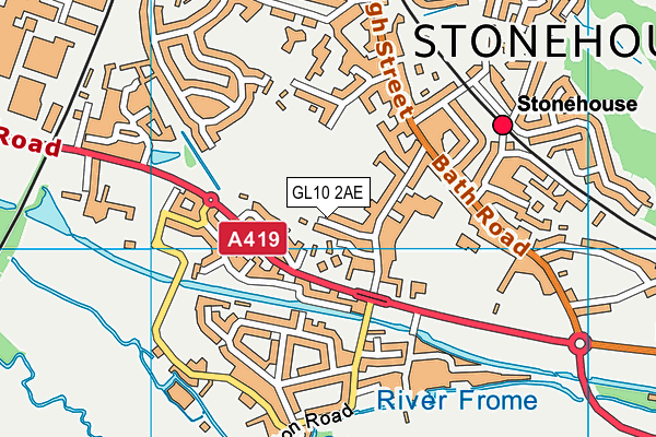 GL10 2AE map - OS VectorMap District (Ordnance Survey)