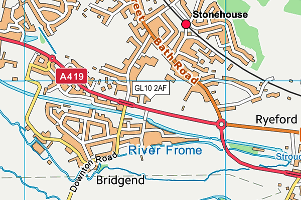 GL10 2AF map - OS VectorMap District (Ordnance Survey)