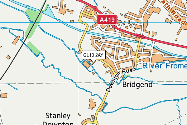 GL10 2AY map - OS VectorMap District (Ordnance Survey)