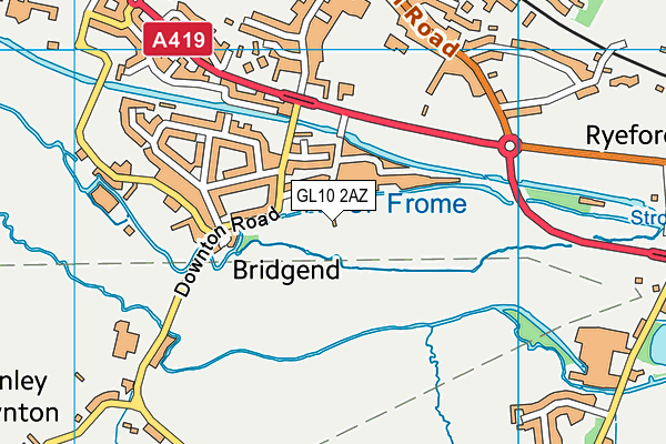 GL10 2AZ map - OS VectorMap District (Ordnance Survey)