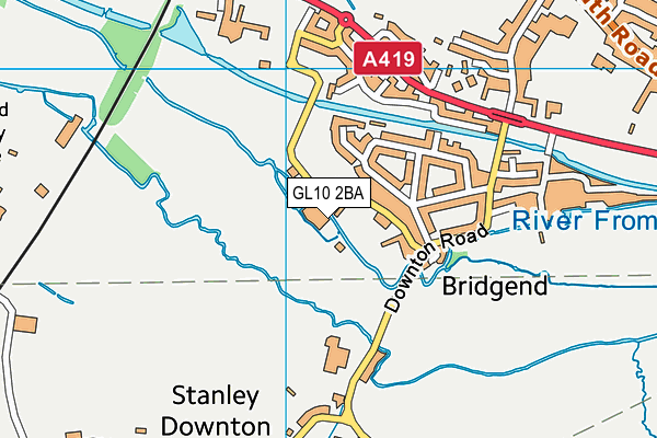 GL10 2BA map - OS VectorMap District (Ordnance Survey)