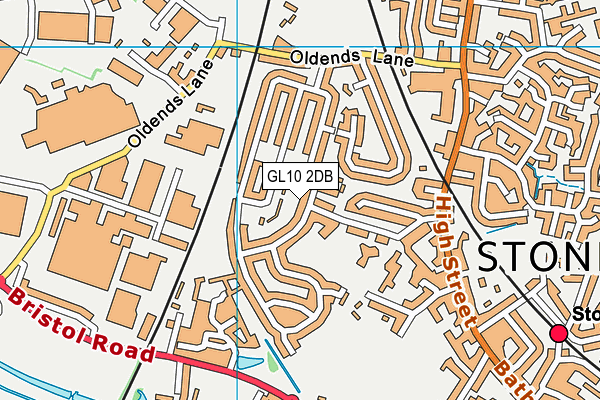 GL10 2DB map - OS VectorMap District (Ordnance Survey)