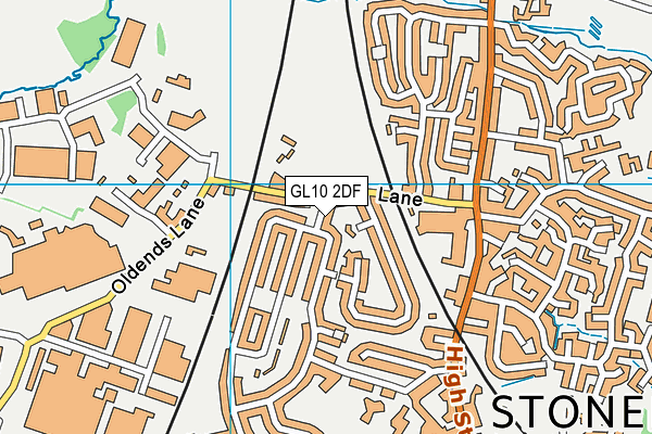 GL10 2DF map - OS VectorMap District (Ordnance Survey)