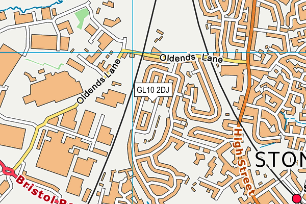 GL10 2DJ map - OS VectorMap District (Ordnance Survey)