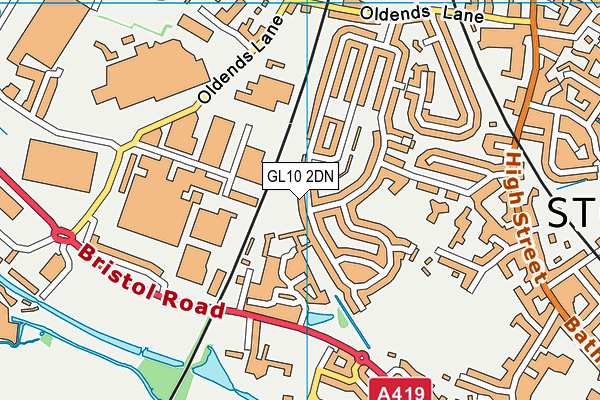 GL10 2DN map - OS VectorMap District (Ordnance Survey)