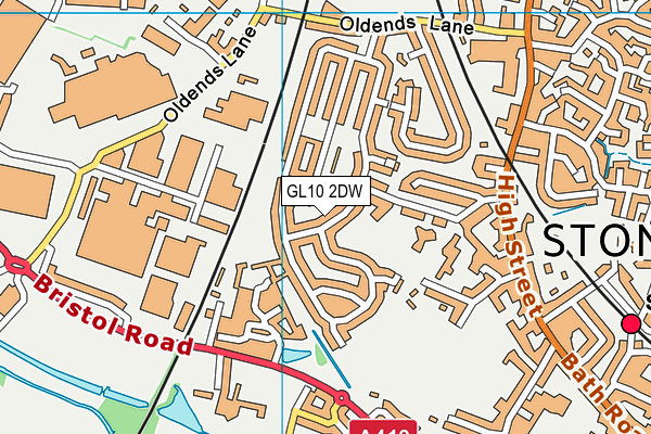 GL10 2DW map - OS VectorMap District (Ordnance Survey)
