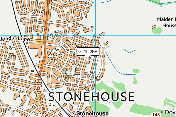 GL10 2EB map - OS VectorMap District (Ordnance Survey)