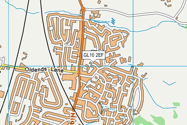 GL10 2EF map - OS VectorMap District (Ordnance Survey)