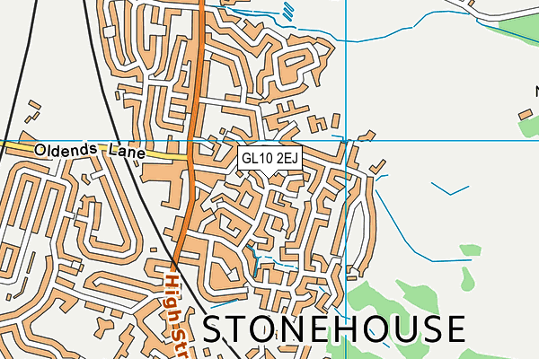 GL10 2EJ map - OS VectorMap District (Ordnance Survey)