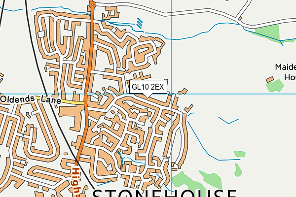 GL10 2EX map - OS VectorMap District (Ordnance Survey)