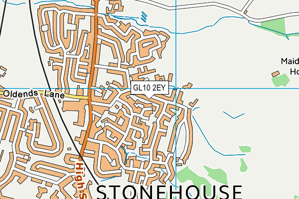 GL10 2EY map - OS VectorMap District (Ordnance Survey)