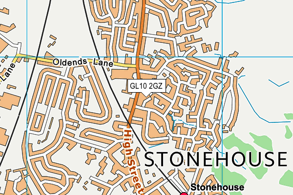 GL10 2GZ map - OS VectorMap District (Ordnance Survey)