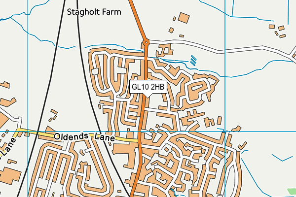 GL10 2HB map - OS VectorMap District (Ordnance Survey)