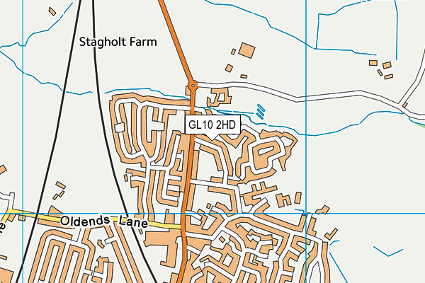Map of RYEFORD ESTATE ROAD LTD at district scale