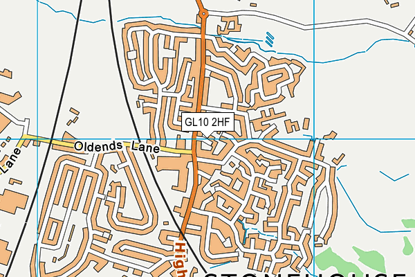 GL10 2HF map - OS VectorMap District (Ordnance Survey)