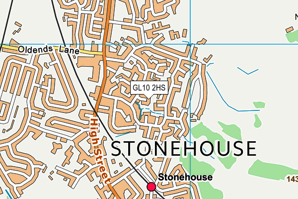 GL10 2HS map - OS VectorMap District (Ordnance Survey)