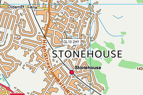 GL10 2HY map - OS VectorMap District (Ordnance Survey)