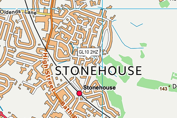 GL10 2HZ map - OS VectorMap District (Ordnance Survey)