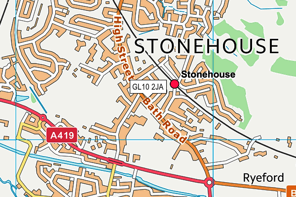 Map of STONEHOUSE VETERINARY SERVICES LTD at district scale