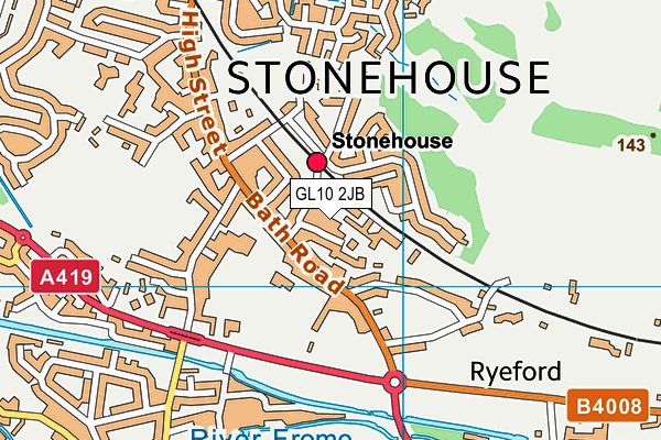 GL10 2JB map - OS VectorMap District (Ordnance Survey)