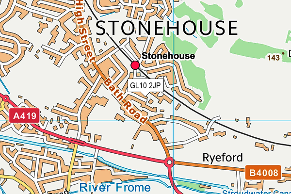 GL10 2JP map - OS VectorMap District (Ordnance Survey)