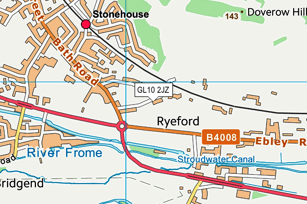 GL10 2JZ map - OS VectorMap District (Ordnance Survey)